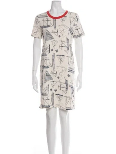 Pre-owned Tory Burch Printed Knee-length Dress In Multi