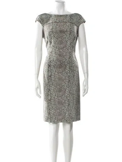 Pre-owned Tory Burch Printed Knee-length Dress In Neutral