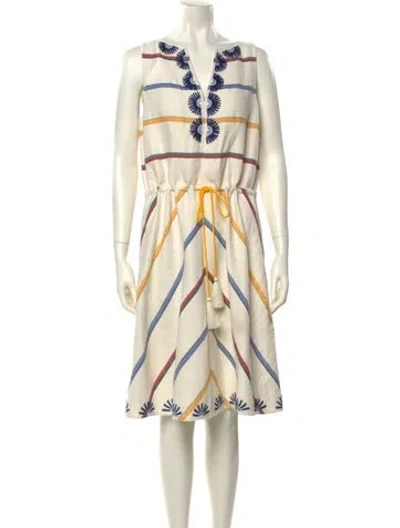 Pre-owned Tory Burch Printed Knee-length Dress In Neutral