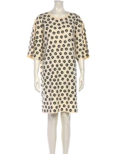 Pre-owned Tory Burch Printed Knee-length Dress In Neutral