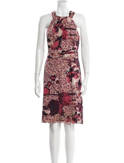 Pre-owned Tory Burch Printed Knee-length Dress In Neutral