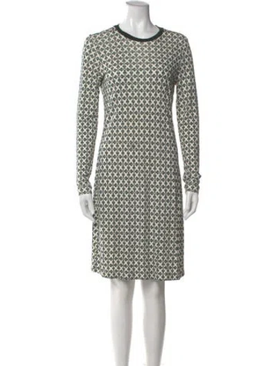 Pre-owned Tory Burch Printed Knee-length Dress In Neutral