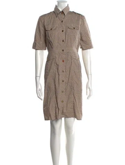Pre-owned Tory Burch Printed Knee-length Dress In Neutral