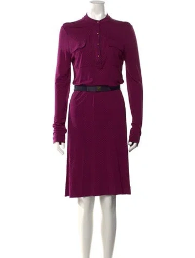Pre-owned Tory Burch Printed Knee-length Dress In Purple