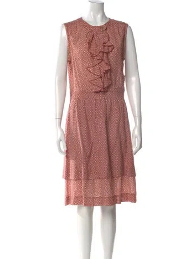 Pre-owned Tory Burch Printed Knee-length Dress In Red