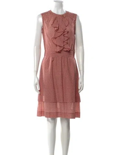 Pre-owned Tory Burch Printed Knee-length Dress In Red