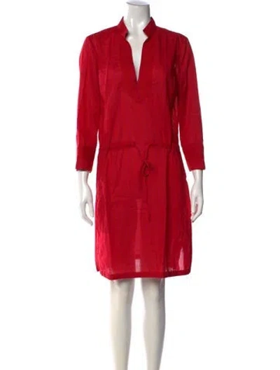 Pre-owned Tory Burch Printed Knee-length Dress In Red