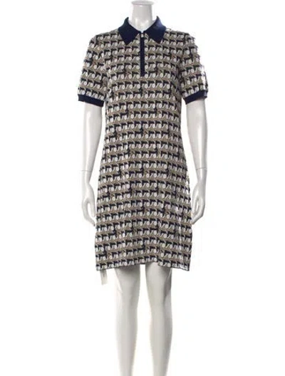Pre-owned Tory Burch Printed Knee-length Dress W/ Tags In White