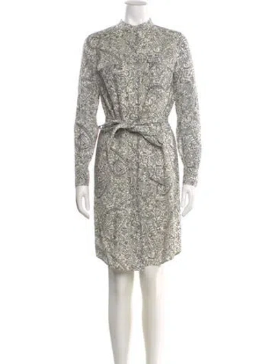 Pre-owned Tory Burch Printed Knee-length Dress In White
