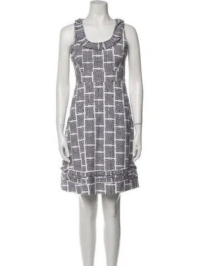 Pre-owned Tory Burch Printed Knee-length Dress In White