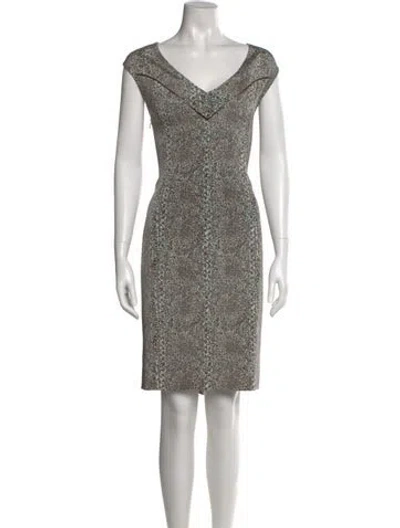 Pre-owned Tory Burch Printed Knee-length Dress In White