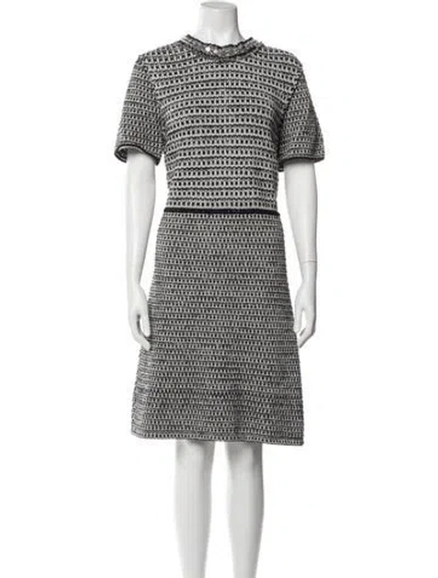 Pre-owned Tory Burch Printed Knee-length Dress In White