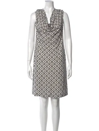 Pre-owned Tory Burch Printed Knee-length Dress In White