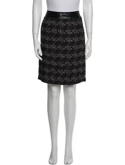 Pre-owned Tory Burch Printed Knee-length Skirt In Black