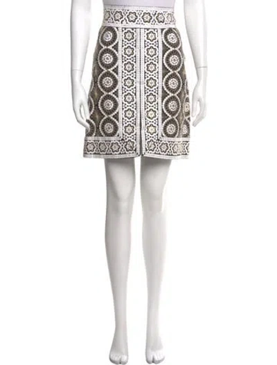 Pre-owned Tory Burch Printed Knee-length Skirt In Black