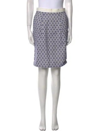 Pre-owned Tory Burch Printed Knee-length Skirt In Blue