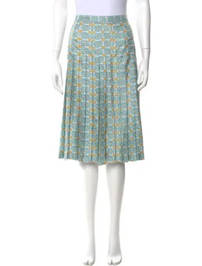Pre-owned Tory Burch Printed Knee-length Skirt In Blue