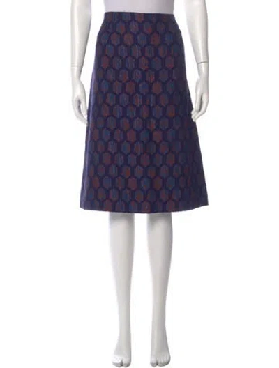 Pre-owned Tory Burch Printed Knee-length Skirt In Blue