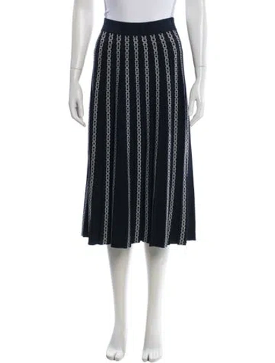 Pre-owned Tory Burch Printed Knee-length Skirt In Blue