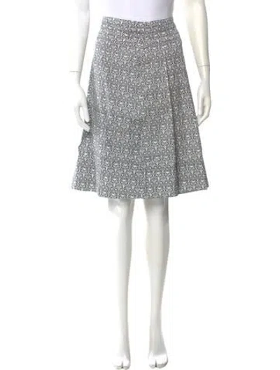 Pre-owned Tory Burch Printed Knee-length Skirt In Blue/white