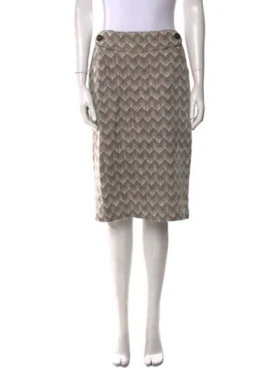 Pre-owned Tory Burch Printed Knee-length Skirt In Brown