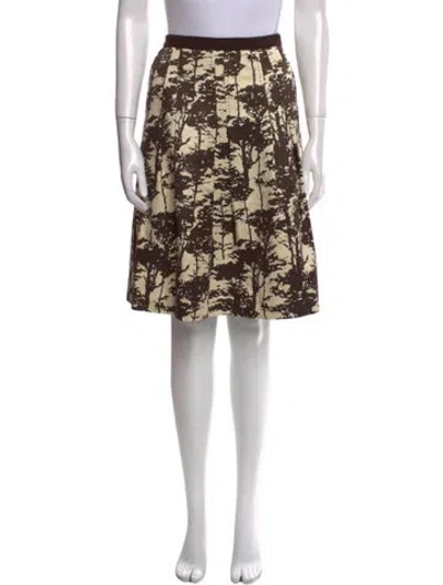 Pre-owned Tory Burch Printed Knee-length Skirt In Brown