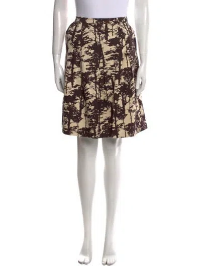Pre-owned Tory Burch Printed Knee-length Skirt In Brown