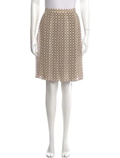 Pre-owned Tory Burch Printed Knee-length Skirt In Brown