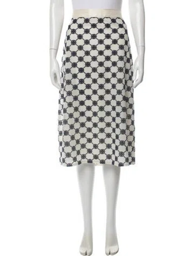 Pre-owned Tory Burch Printed Knee-length Skirt In Neutral