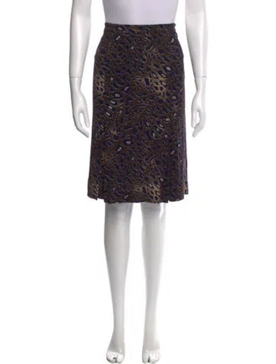Pre-owned Tory Burch Printed Knee-length Skirt W/ Tags In Brown