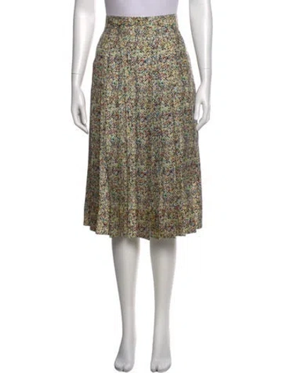 Pre-owned Tory Burch Printed Knee-length Skirt In Yellow