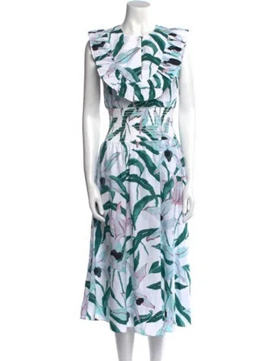 Pre-owned Tory Burch Printed Long Dress In Multi