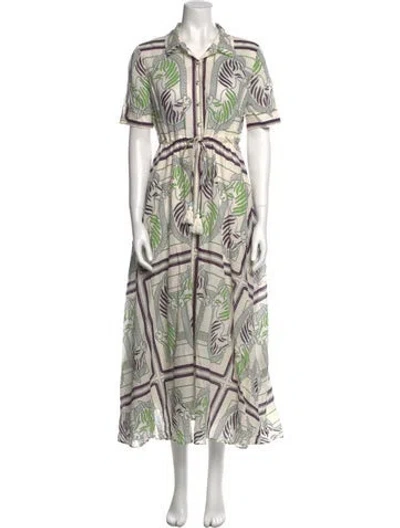 Pre-owned Tory Burch Printed Long Dress In Multi