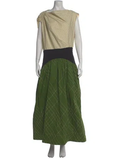 Pre-owned Tory Burch Printed Long Dress In Neutral