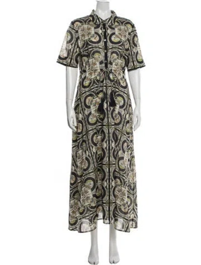 Pre-owned Tory Burch Printed Long Dress In Neutral