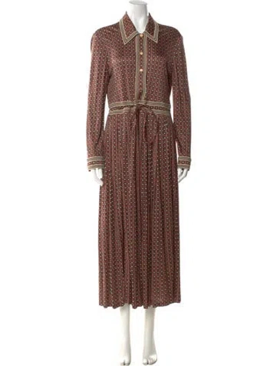 Pre-owned Tory Burch Printed Long Dress In Pink