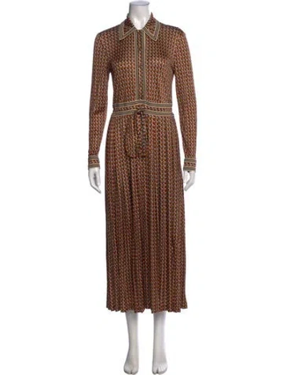 Pre-owned Tory Burch Printed Long Dress In Pink