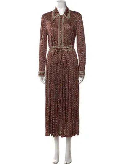 Pre-owned Tory Burch Printed Long Dress In Red
