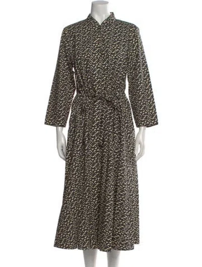 Pre-owned Tory Burch Printed Long Dress W/ Tags In Green