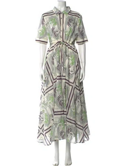 Pre-owned Tory Burch Printed Long Dress W/ Tags In Multi