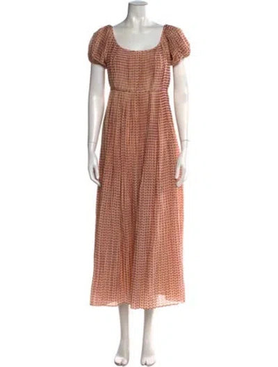 Pre-owned Tory Burch Printed Long Dress W/ Tags In Neutral
