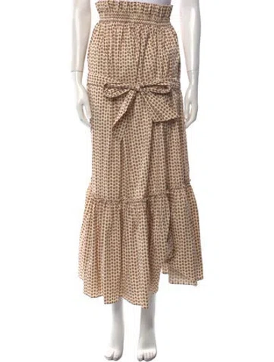 Pre-owned Tory Burch Printed Long Skirt In Neutral