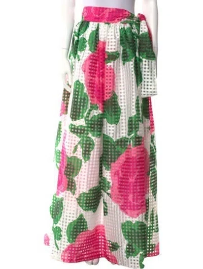 Pre-owned Tory Burch Printed Long Skirt In Pink