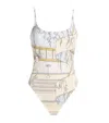 Tory Burch Printed Low-back Swimsuit In Multi