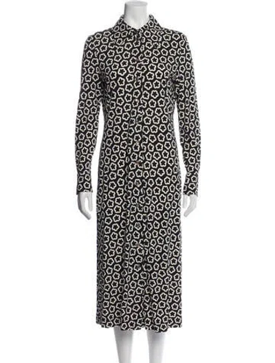 Pre-owned Tory Burch Printed Midi Length Dress In Blue