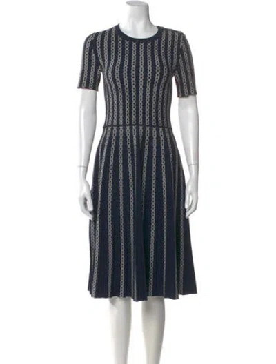 Pre-owned Tory Burch Printed Midi Length Dress In Blue
