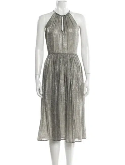 Pre-owned Tory Burch Printed Midi Length Dress In Gray