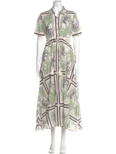 Pre-owned Tory Burch Printed Midi Length Dress In Multi