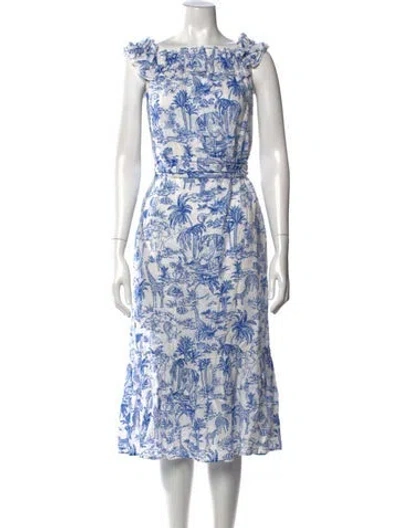 Pre-owned Tory Burch Printed Midi Length Dress In Multi