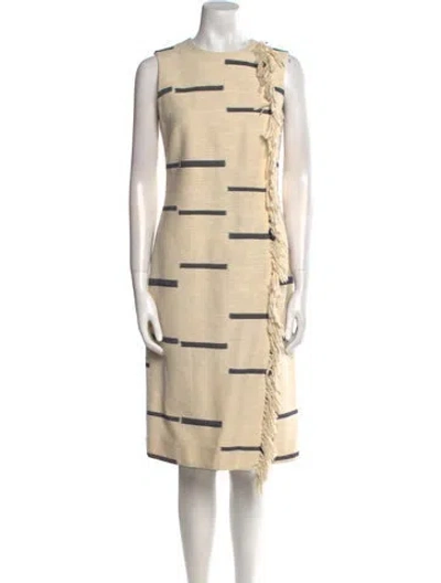 Pre-owned Tory Burch Printed Midi Length Dress In Neutral